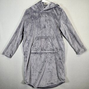 32 Degrees Heat Sleepwear Plush Fleece Hoodie Robe Gray S M Loungewear